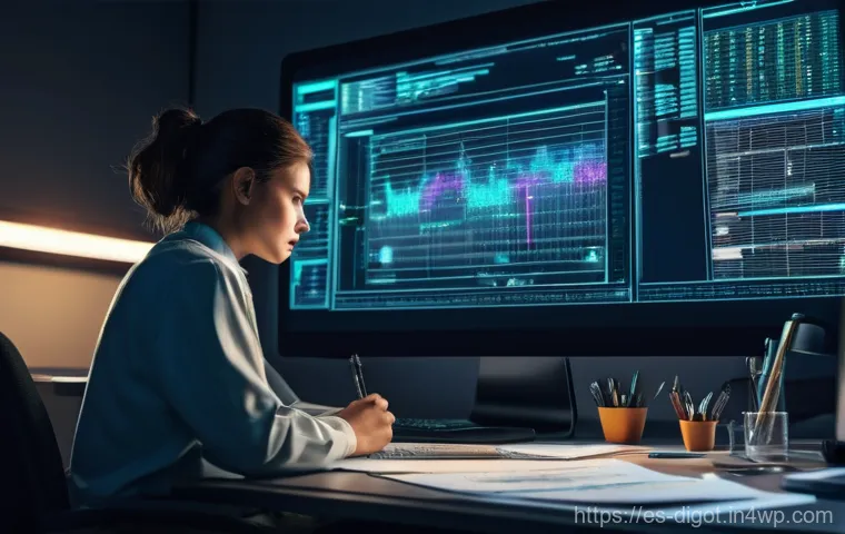 디지털 자산 관리의 기본 원칙 - **Digital Deluge: The Inventory Begins**
    A wide-angle shot of a frustrated yet determined adult ...