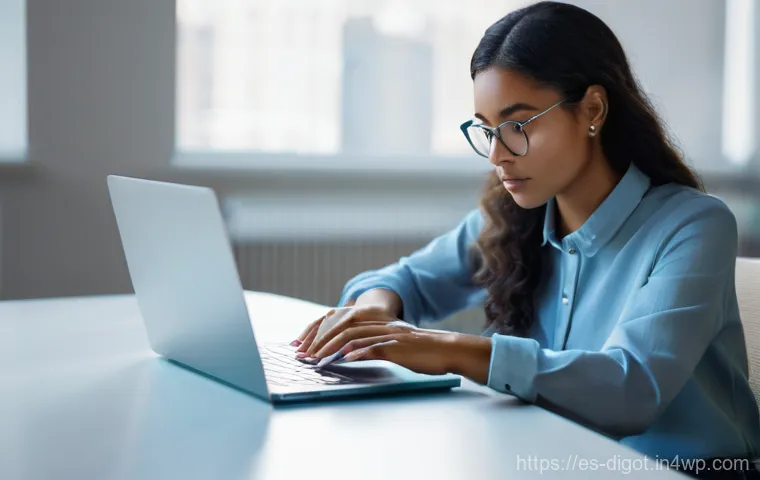 디지털 현명함을 통한 사회적 책임 의식 - **Prompt:** "A young, diverse individual, possibly a woman in her late 20s, with a focused and criti...