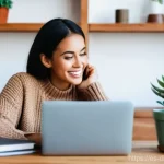 디지털 현명함을 위한 블로그 운영 전략 - **Authenticity and Audience Connection:**
    "A friendly and approachable blogger, casually dressed...