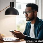 디지털 환경에서의 갈등 해결 방법 - **Prompt:** A diverse adult individual, dressed in smart casual attire, sits at a clean, minimalist ...