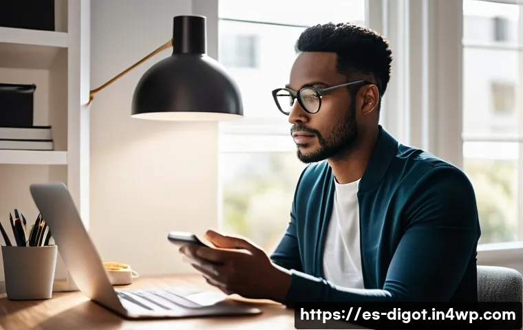 디지털 환경에서의 갈등 해결 방법 - **Prompt:** A diverse adult individual, dressed in smart casual attire, sits at a clean, minimalist ...